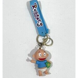 Rugrats Cartoon Character Keychain Blue Strap Plastic Detachable Keyring